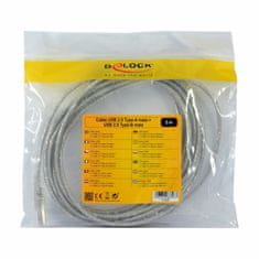 Delock kabel USB A-B 5m dvojno oklopljen transparent s feritom 83896