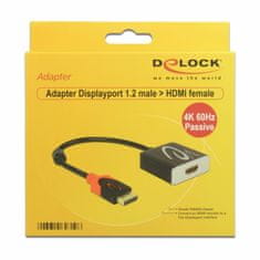 Delock adapter DisplayPort-HDMI 4K 60Hz 20cm 62719