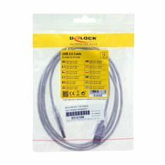 Delock kabel USB A-A 1,5m dvojno oklopljen transparent 83888