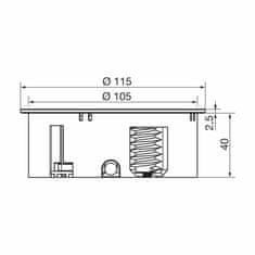 Bachmann TWIST vgradna vtičnica mat črna za kuh.pult 220V 2xUSB polnilec 931.131