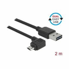Delock kabel USB A-B mikro kotni EASY 2m obojestranski 83853