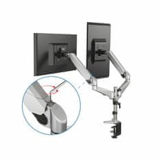 Digitus namizni nosilec za 2x monitor srebrno/črn DA-90353