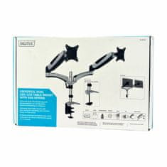 Digitus namizni nosilec za 2x monitor srebrno/črn DA-90353