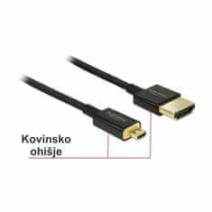 Delock kabel HDMI D-mikro 3D 4K slim 1,5m črn 84782