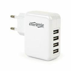 Energenie polnilec USB 4xTipA bel EG-U4AC-02