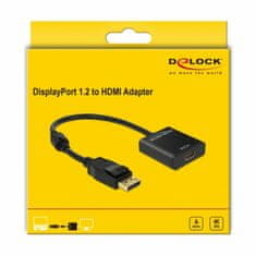Delock adapter DisplayPort-HDMI aktivni 4K 30Hz 20cm 62607