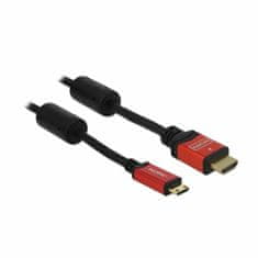 Delock kabel HDMI/mini 3D 4K 5m črn 84338