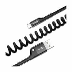 BASEUS kabel USB A-C 1m 2A spiralni črn CATSR-01