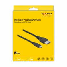 Delock kabel USB TipC - DisplayPort 1,5m 8K 60Hz obojesmerni 86040