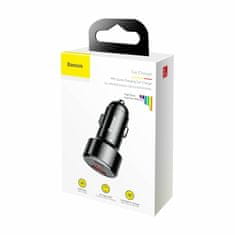 BASEUS polnilec avtomobilski 12V 24V 45W PD QC TipA TipC črn CCMLC20C-01