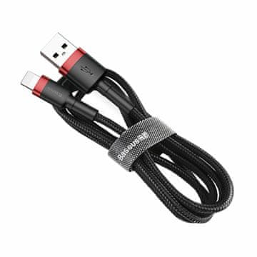 BASEUS kabel USB/Lightning 2m 1.5A Cafule rdeč/črn CALKLF-C19