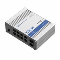 Teltonika stikalo Giga 8-port 8x PoE 2xSFP 240W DIN Mini TSW200