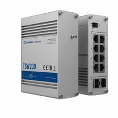 Teltonika stikalo Giga 8-port 8x PoE 2xSFP 240W DIN Mini TSW200