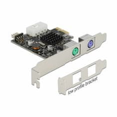 Delock kartica PCIe 2x PS2 + 1xUSB + Low Profile 90049