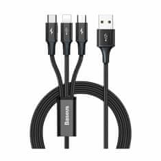 BASEUS kabel USB 3v1 Lightning/TipC/ Mikro 1.2m črn CAJS000001