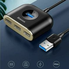 BASEUS hub USB 3.0 4xTipA 1m črn CAHUB-AY01