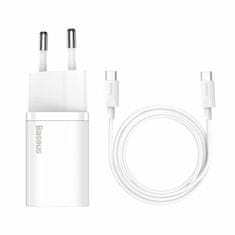 BASEUS polnilec s kablom 25W TipC/TipC bel QC Super Si TZCCSUP-L02