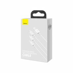BASEUS kabel USB 3v1 Lightning/TipC/ Mikro 1.5m bel CAMLTYS-02
