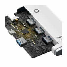 BASEUS hub USB Tip-C 4xA 1xC 0.25m bel WKQX030302