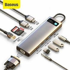 BASEUS priklopna postaja USB 3.0 TipC 11v1 siva CAHUB-CT0G