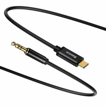 BASEUS kabel TipC AVDIO - jack 3,5mm 1.2m črn CAM01-01