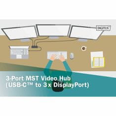 Digitus množilnik USB C - 3x DisplayPort 4K/60Hz MST DS-45334