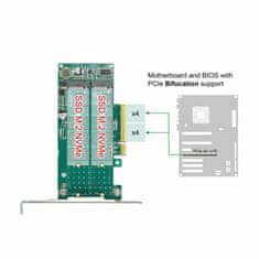 Delock kartica PCIe x8 2x M.2 NVMe Low Profile 89045