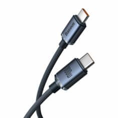 BASEUS kabel USB C-C 1.2m 100W PD Crystal shine črn CAJY000601