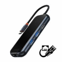 BASEUS priklopna postaja USB 3.0 TipC 5v1 črna WKJZ010113