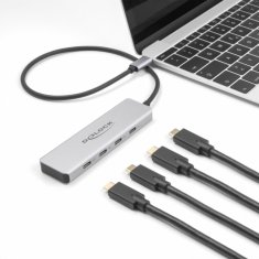 Delock hub USB 3.1 4x TipC 10/Gbps srebrn 64231