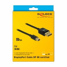 Delock kabel miniDisplayPort-DisplayPort 2m 8K 60Hz 84928