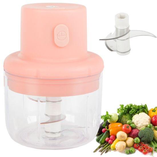 Verkgroup Aku. prenosni sekljalnik zelenjave in zelišč 250ml USB roza