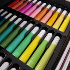 Kruzzel 145 delni umetniški komplet barvic čopičev in flomastrov za slikanje SAMOROG roza