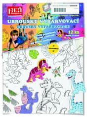 PEXI Dinosauri robčki za barvanje 12 kosov