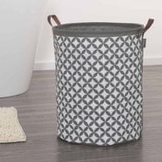 Vidaxl Košara za perilo Diamonds 60 L siva