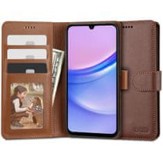 Tech-protect Wallet knjižni ovitek za Samsung Galaxy A15 4G / 5G, rjav