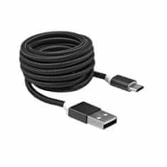 S-box kabel USB A-B mikro 1,5m črn bombažna zaščita