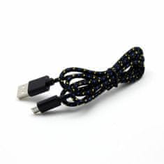 S-box kabel USB A-B mikro 1m črn bombažna zaščita
