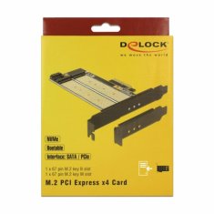 Delock kartica PCIe kontroler x4 1xM.2 NVMe + 1xM.2 NGFF + Low Profile