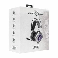 White Shark slušalke+mikrofon srebrno/ črne gaming GH-1841 LION