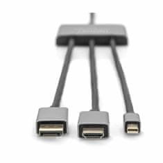 Digitus kabel HDMI 3v1 HDMI/DisplayPort/ mini DisplayPort 4K 60Hz 1,3m DS-45332