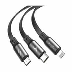 BASEUS kabel USB 3v1 Lightning/TipC/ Mikro 1.2m siv CAMLT-BYG1
