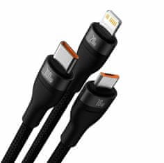 BASEUS kabel USB TipC/TipA 2v3 Lightning /TipC/Mikro 100W 1.2m črn CASS030101