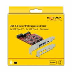 Delock kartica PCIe 2x USB 3.2 Gen2 1xUSB TipC 1xint. 19pin USB 3.0 90492