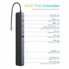 BASEUS priklopna postaja USB 3.2 TipC 12v1 siva WKSX030213