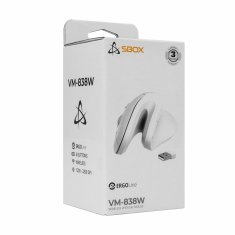 S-box miška vertikalna brezžična USB bela VM-838W