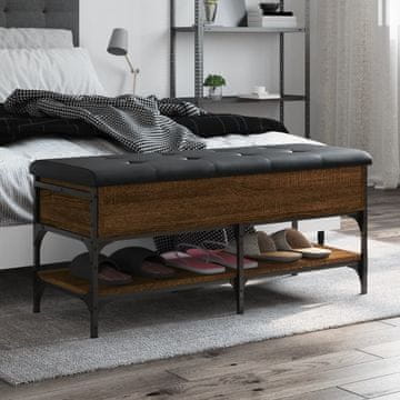 Vidaxl vidaXL Klop za čevlje rjav hrast 102x42x45 cm
