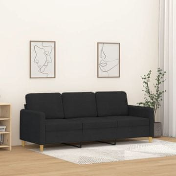 Vidaxl vidaXL Trosed, črn, 180 cm, oblazinjen s tkanino