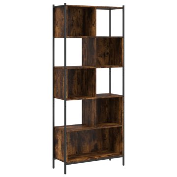 Vidaxl Knjižna omara dimljeni hrast 72x28x172 cm inženirski les