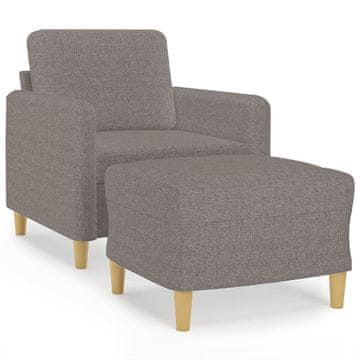 Vidaxl Fotelj s stolčkom za noge taupe 60 cm blago